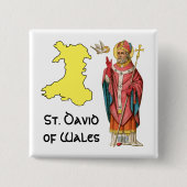 St. David of Wales (P 001) mit Kontur Karte Button (Vorderseite)
