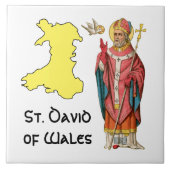 St. David of Wales (P 001) mit Kontur Karte Fliese (Vorderseite)