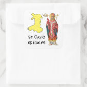 St. David of Wales (P 001) mit Kontur Karte Quadratischer Aufkleber (Tasche)