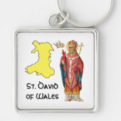 St. David of Wales (P 001) mit Kontur Karte Schlüsselanhänger (Vorne)