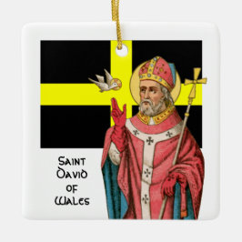 St. David of Wales (P 001), Seine Flagge und Leeks Keramikornament