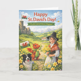St David’s Day Card – Welsh Greeting Card Karte