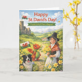 St David’s Day Card – Welsh Greeting Card Karte (Gelbe Blume)