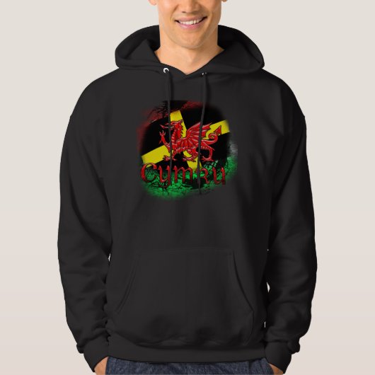 St David TagesHoodie mit Flagge, Waliser-Drache Hoodie (Vorderseite)