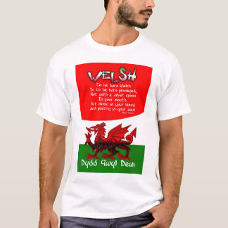 St David Tageskarte mit Poesie durch Bryan Harris T-Shirt