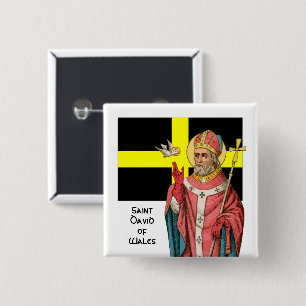 St. David von Wales (P 001) und seine Flagge Button