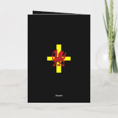 St Davids Cross And Welsh Dragon Heraldry Design Karte (Rückseite)