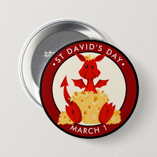 St. David's Day Button (Vorne & Hinten)