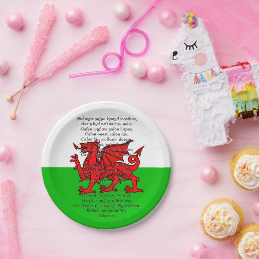 St Davids Day Christmas Calon Lân 7" Pappteller (Party)