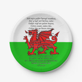 St Davids Day Christmas Calon Lân 7" Pappteller