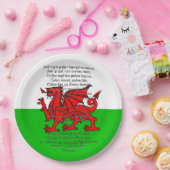 St Davids Day Christmas Calon Lân 9" Pappteller (Party)