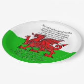 St Davids Day Christmas Calon Lân 9" Pappteller (Schrägansicht)