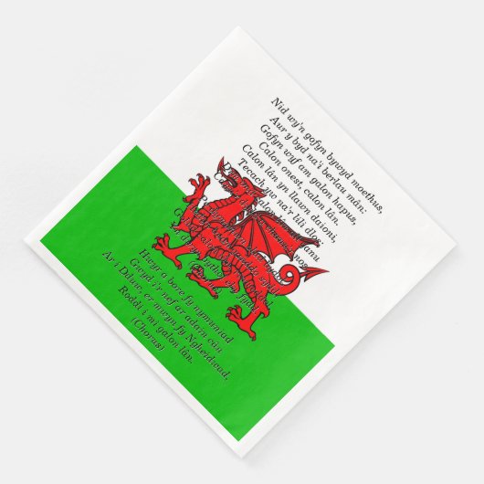 St Davids Day Christmas Calon Lân Serviette (Ecke)