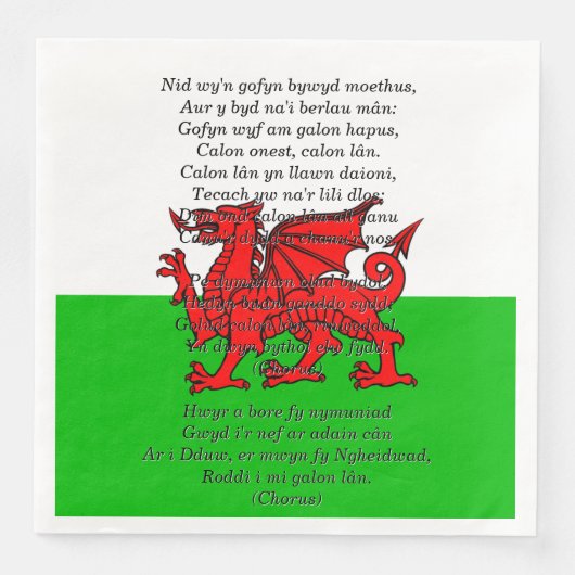 St Davids Day Christmas Calon Lân Serviette (Vorderseite)