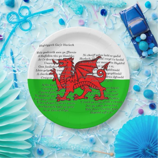 St Davids Day Christmas Men of Harlech 9" Pappteller (Party)