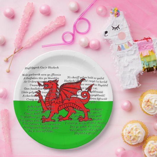 St Davids Day Christmas Men of Harlech 9" Pappteller (Party)