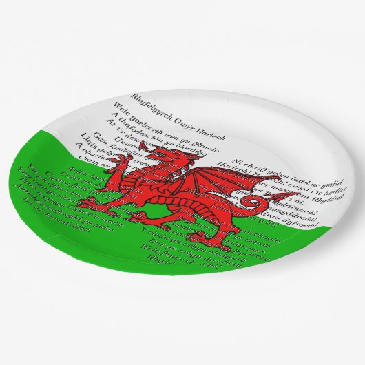 St Davids Day Christmas Men of Harlech 9" Pappteller (Schrägansicht)
