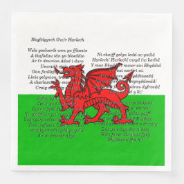 St Davids Day Christmas Men of Harlech Serviette