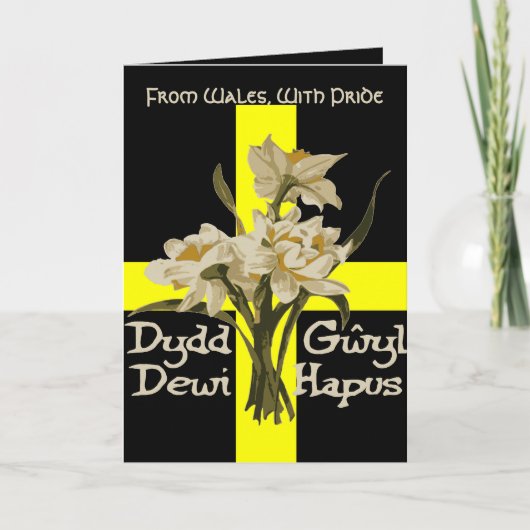 St Davids Day Daffodils And Cross Karte (Vorderseite)
