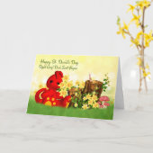 St. David's Day Gruß Niedlichen Drachen & Affodill Karte (Gelbe Blume)