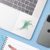 St. David's Day Leek Contour Sticker (fL) (Laptop mit iPhone)