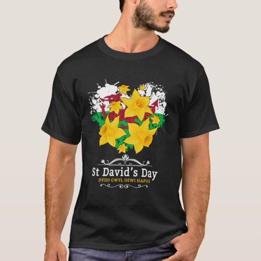 St Davids Day Outfit für Kinder & Welsh Flag mit D T-Shirt (Vorderseite)