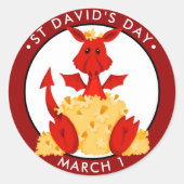 St. David's Day Runder Aufkleber (Vorderseite)