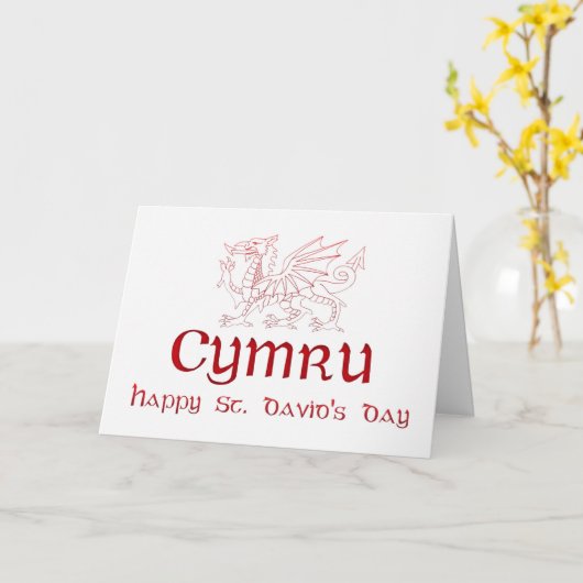 St. David's Day, Saint David, Ddydd Gwyl Dewi Sant Karte (Gelbe Blume)