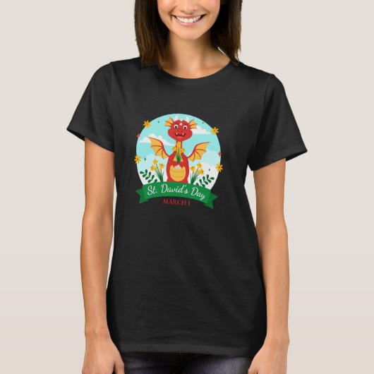 St Davids Day Wales Dydd Gwyl Dewi Cute Dragon Kid T-Shirt (Vorderseite)
