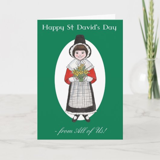 St. David's Day, walisische Kostüme, von uns allen Karte (Vorderseite)