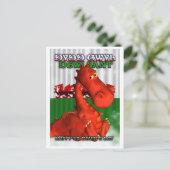 St. David's Day, Welsh Card, Dydd Gwyl Dewi Sant Postkarte (Stehend Vorderseite)