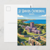 St Davids Kathedrale Wales Postkarte (Vorne/Hinten)