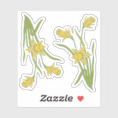 St. David's oder St. Piran's Day Daffodils (fL) - Aufkleber (Blatt)