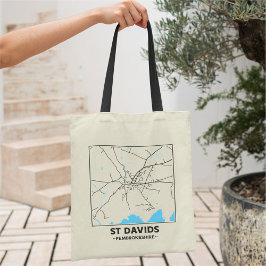 St Davids, Pembrokeshire Stadtplan-Tasche Tragetasche