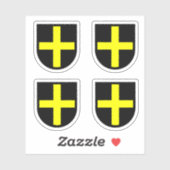 St. David's Shield 4-Up Contour Aufkleber (Blatt)