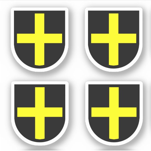 St. David's Shield 4-Up Contour Aufkleber (Vorderseite)