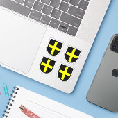 St. David's Shield 4-Up Contour Aufkleber (Laptop mit iPhone)