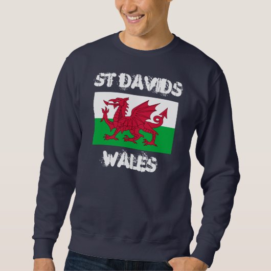 St Davids, Wales mit walisischer Flagge Sweatshirt (Vorderseite)