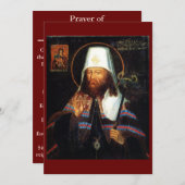 St. Dimitri von Rostov Ikone Gebet Karte (Vorne/Hinten)