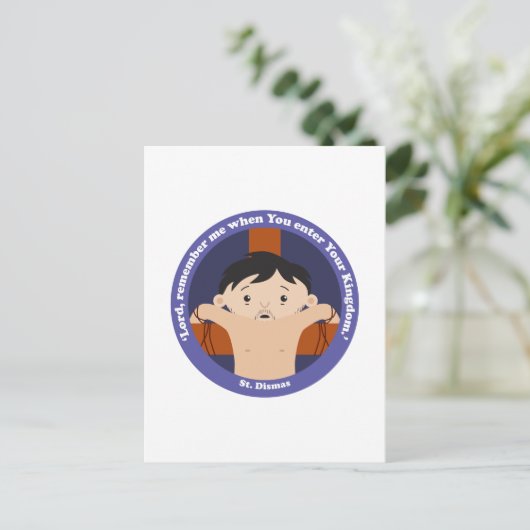 St. Dismas Postkarte (Stehend Vorderseite)