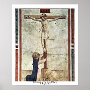St Dominic am Kreuz von Christus durch Angelico Poster
