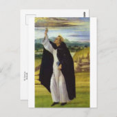 St. Dominic by Botticelli Postcard Postkarte (Vorne/Hinten)