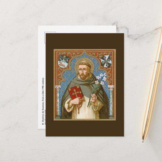 St. Dominic de Guzman (BK 011) Postkarte (Vorderseite/Rückseite Beispiel)