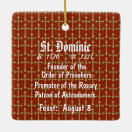 St. Dominic de Guzman (BK 011) Sq. Rot Keramikornament