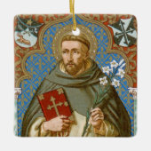 St. Dominic de Guzman (BK 011) Sq. Rot Keramikornament (Vorderseite)