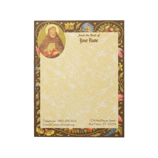 St. Dominic de Guzman (PM 02) 11"x8,5" Notizblock (Rotiert)