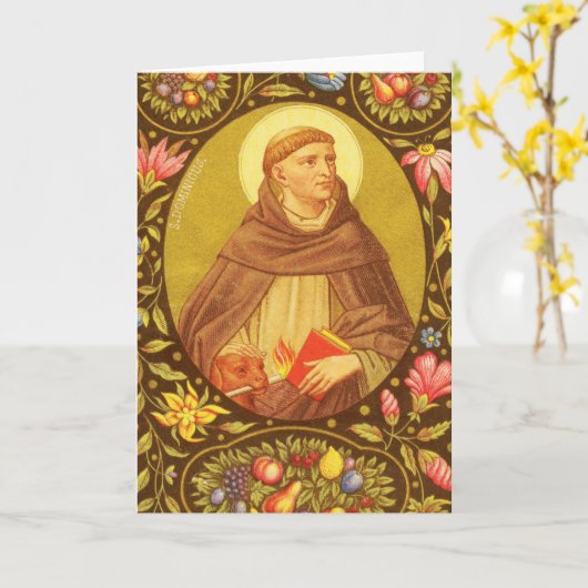 St Dominic de Guzman (PM 02) Blank Greeting Karte (Gelbe Blume)