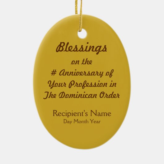 St. Dominic de Guzman (PM 02) Keramikornament (Hinten)