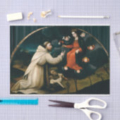 St. Dominic erhält Rosenkranz von Plautilla Nelli Seidenpapier (Handwerk)