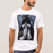 St Dominic im Gebet T-Shirt (Vorderseite)